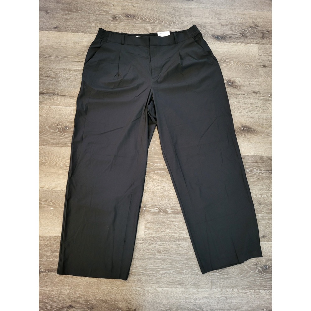 New Old Navy Black High Rise Sleektech Lightweight Pleated Pants Sz XL